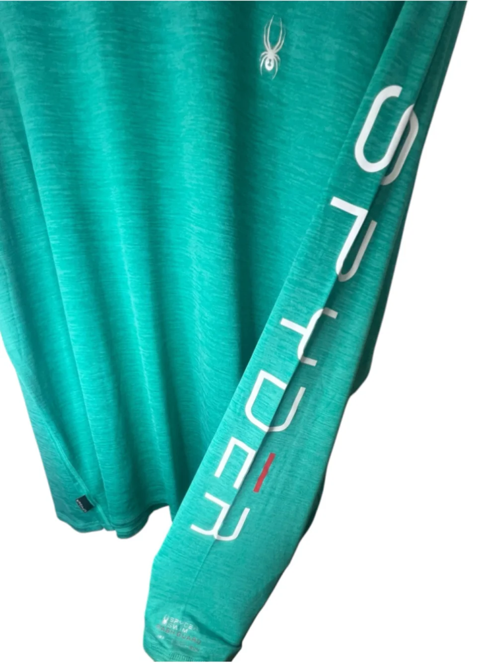 Spyder Swim Blue/Green Long Sleeve Rashguard UPF 30 Quick Dry